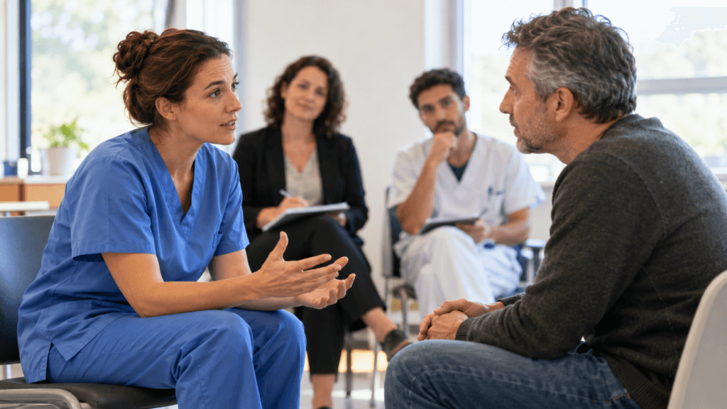 Dialogue soignant patient en simulation